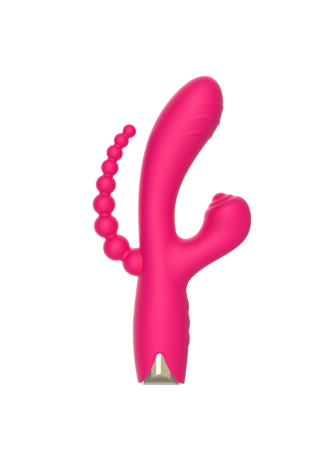 Vibromasseur triple stimulation USB rose Snappy Bunny - WS-NV062CPNK